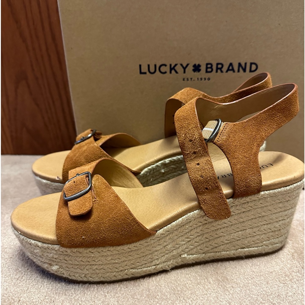 Lucky brand oiled suede wedge
